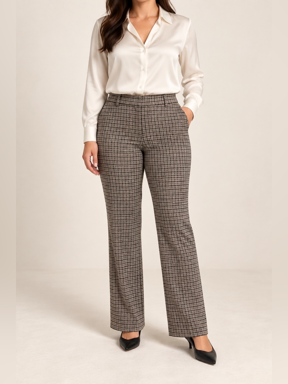 Ann Taylor The Jayne Curvy Houndstooth Pants 10P